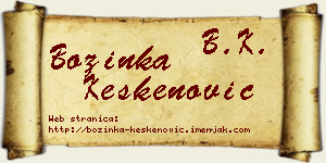 Božinka Keskenović vizit kartica